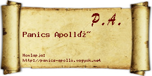 Panics Apolló névjegykártya
